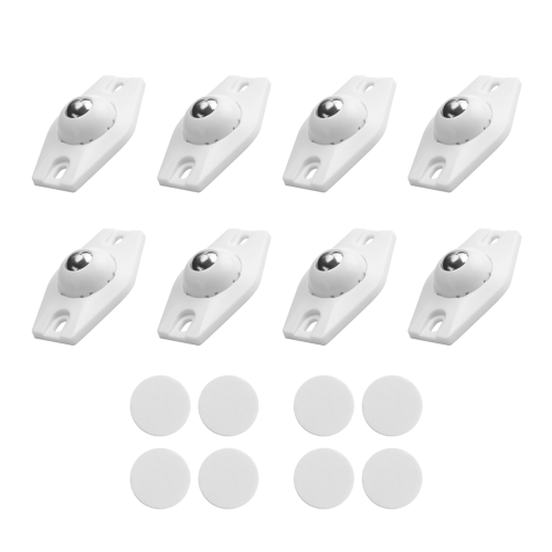 8 ruedas autoadhesivas con rodamientos de bolas (blancas)