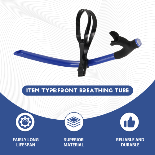 Silikon-Schwimm-Front-Atemschlauch, Tauchtraining, Blau 2