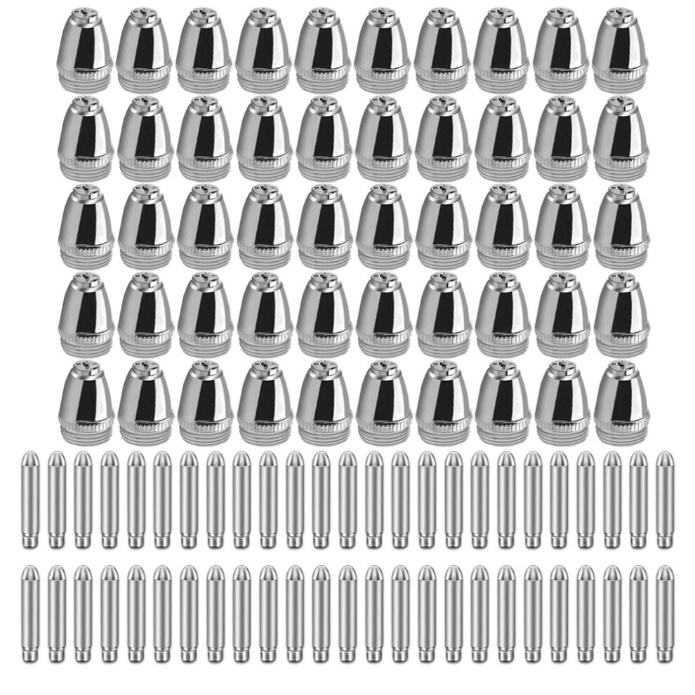 100Pcs Plasma Cutter Consumable Nozzles Tips Electrodes Burner Kit 4852532562022