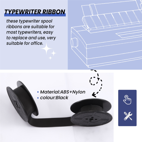 1Pack Typewriter Ribbon Twin Spool Pack Ink for Most Typewriter Black 2