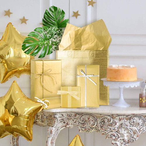 Gold Seidenpapier, 100 Blatt Metallic 1
