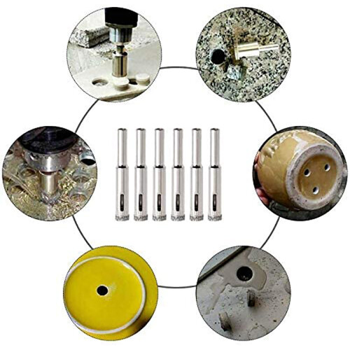 60Pcs Diamond Drill Bit, 8mm Diamond Coated Tip Hole Hollow Core 1