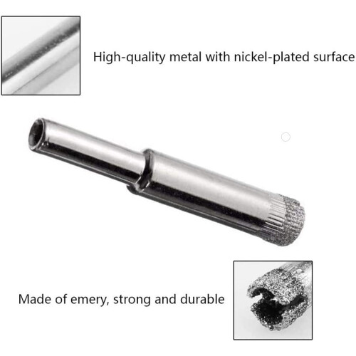 60Pcs Diamond Drill Bit, 8mm Diamond Coated Tip Hole Hollow Core 2