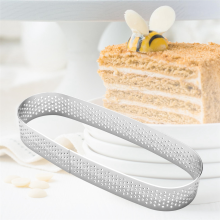 10 Pack Oval Tart Ring,Perforated Baking Ring,Pastry Ring
