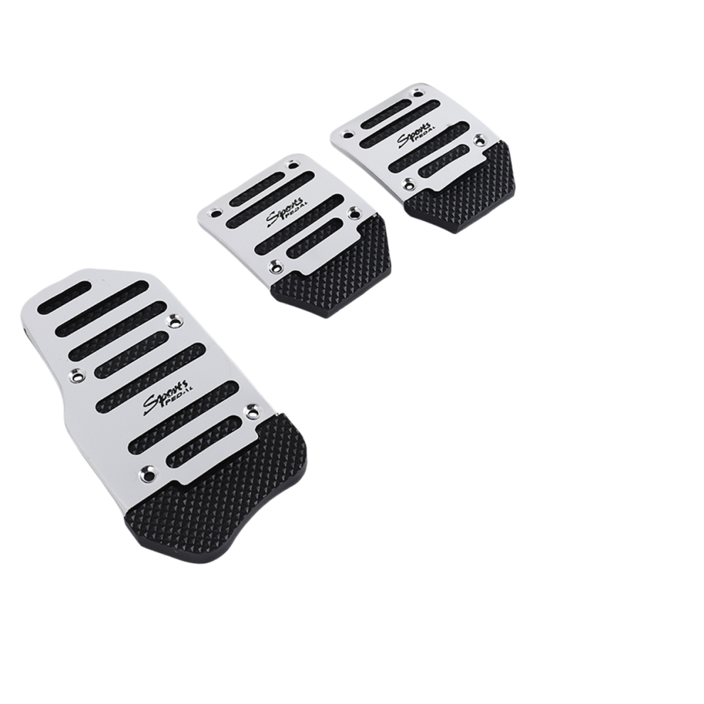 3Pcs Gas Pedal Break Pedal Cover For Manual Transmission Car Silver 4853476888698