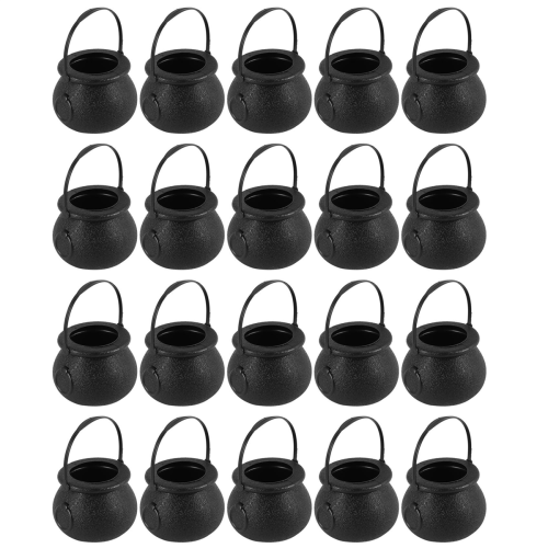 20 Pcs Candy Kettles Witch Skeleton Cauldron Holder Pot with Handle