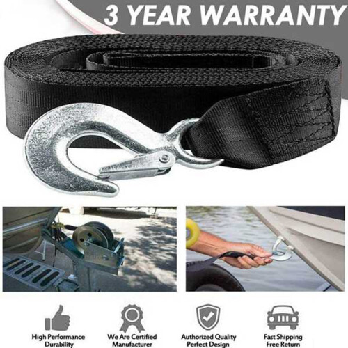 Boat Winch Strap with Hook-2 Inchx13.2 Inch-for Trailer,Ship Docking 2