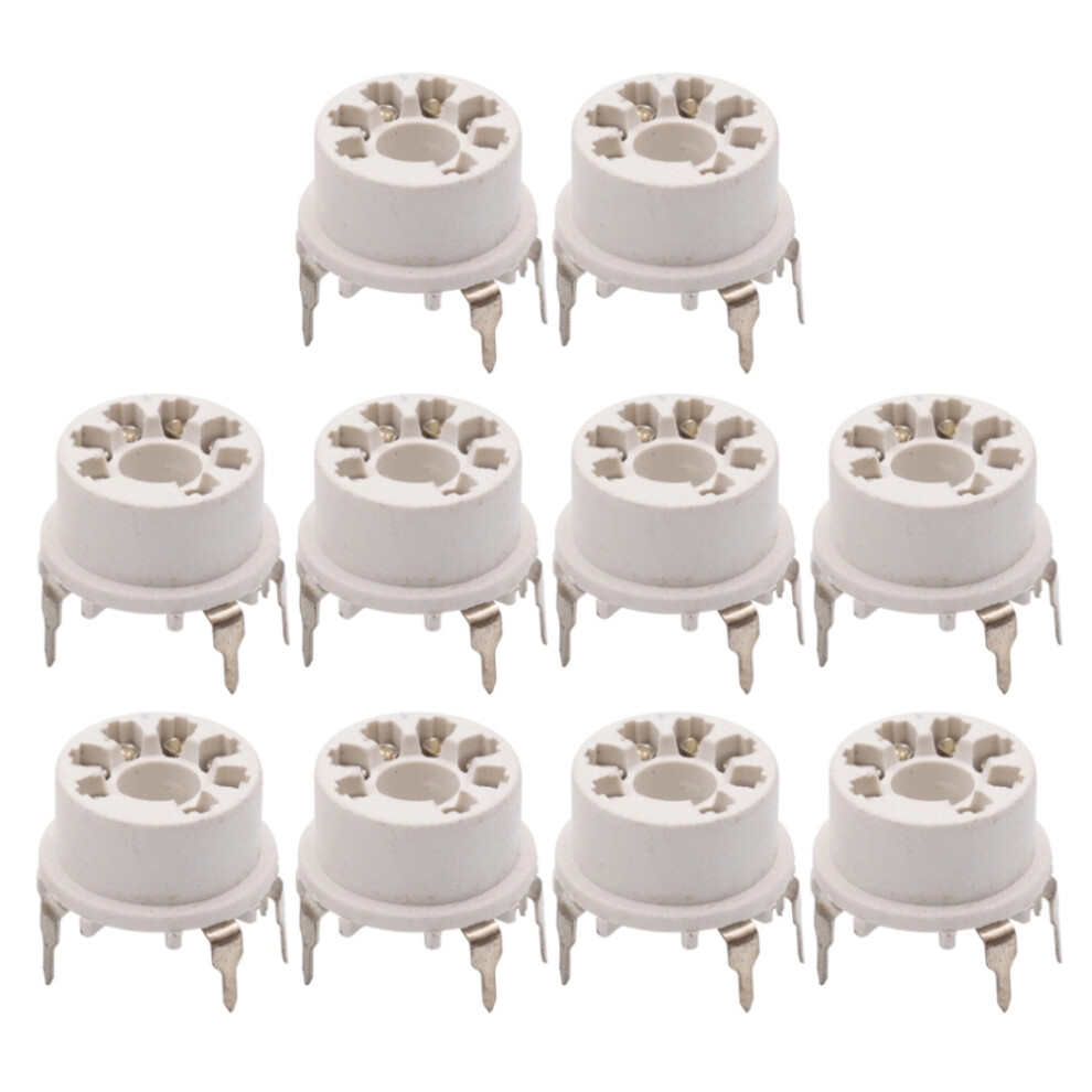 7Pin Plastic Tube Socket For B&W 6J1 6Z4 6X4 Audio Amp 10Pcs White 4853476803141