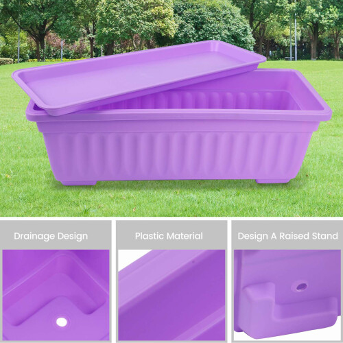 4 Packs 17 Inches Flower Window Box Plastic Vegetable 1