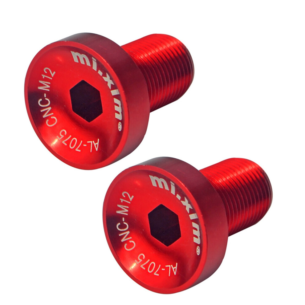 Xim Lot de 2 vis de pédalier pour boîtier de pédalier de vélo Rouge