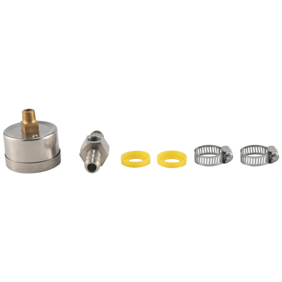 Manometro Del Carburante 1/8 Npt (140 Psi) Con Adattatore A T Da 3/8 Di Pollice