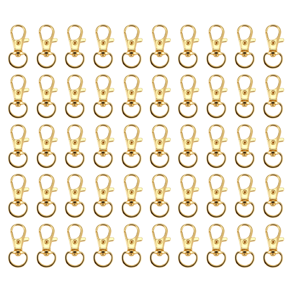 50 Pcs Swivel Clasps Lanyard Snap Hook, Lobster Claw Clasp Gold 4853476820131