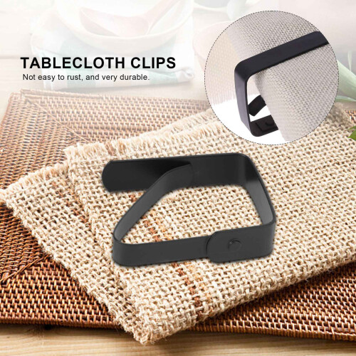 8 Pack Stainless Steel Tablecloth Black Tablecloth Clips Cloth Holder 1