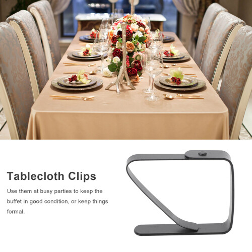 8 Pack Stainless Steel Tablecloth Black Tablecloth Clips Cloth Holder 2