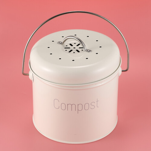 Compost Bin 3L - Stainless Steel Kitchen Compost Bin - Kitchen Composter for Food Waste - Coal Filter 2