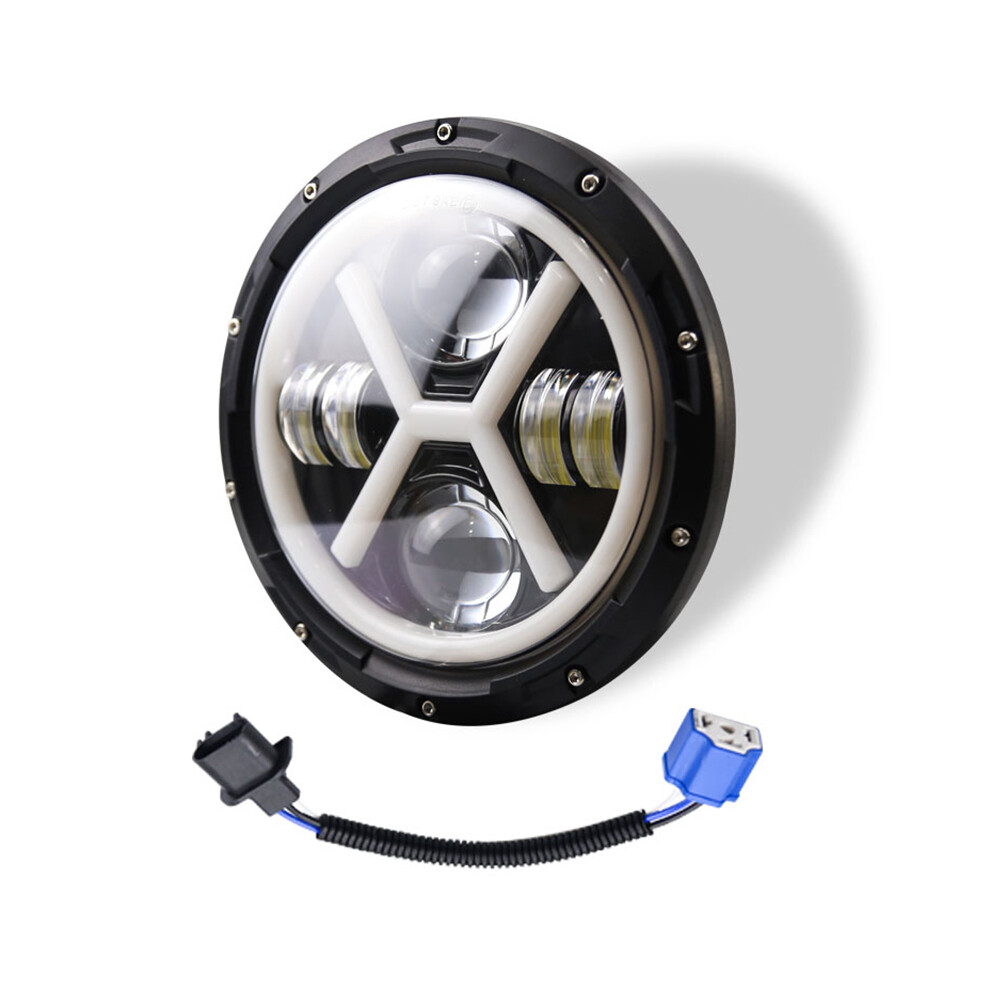 500W 7 Inch Round Angel Eye Led 30000Lm For Jk Tj Lj 4853476839560