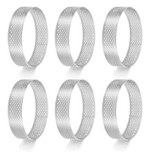 Circular Stainless Steel Porous Tart Ring Bottom Tower Pie Cake Mould