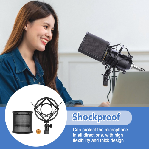 Microfoon schokdemper met microfoonfilter schokdemper houder clip 2