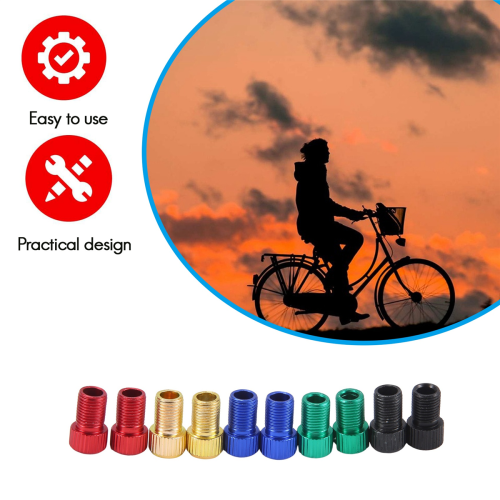 10 adattatori per valvola Presta-Schrader multicolore per camera d'aria per bicicletta 1