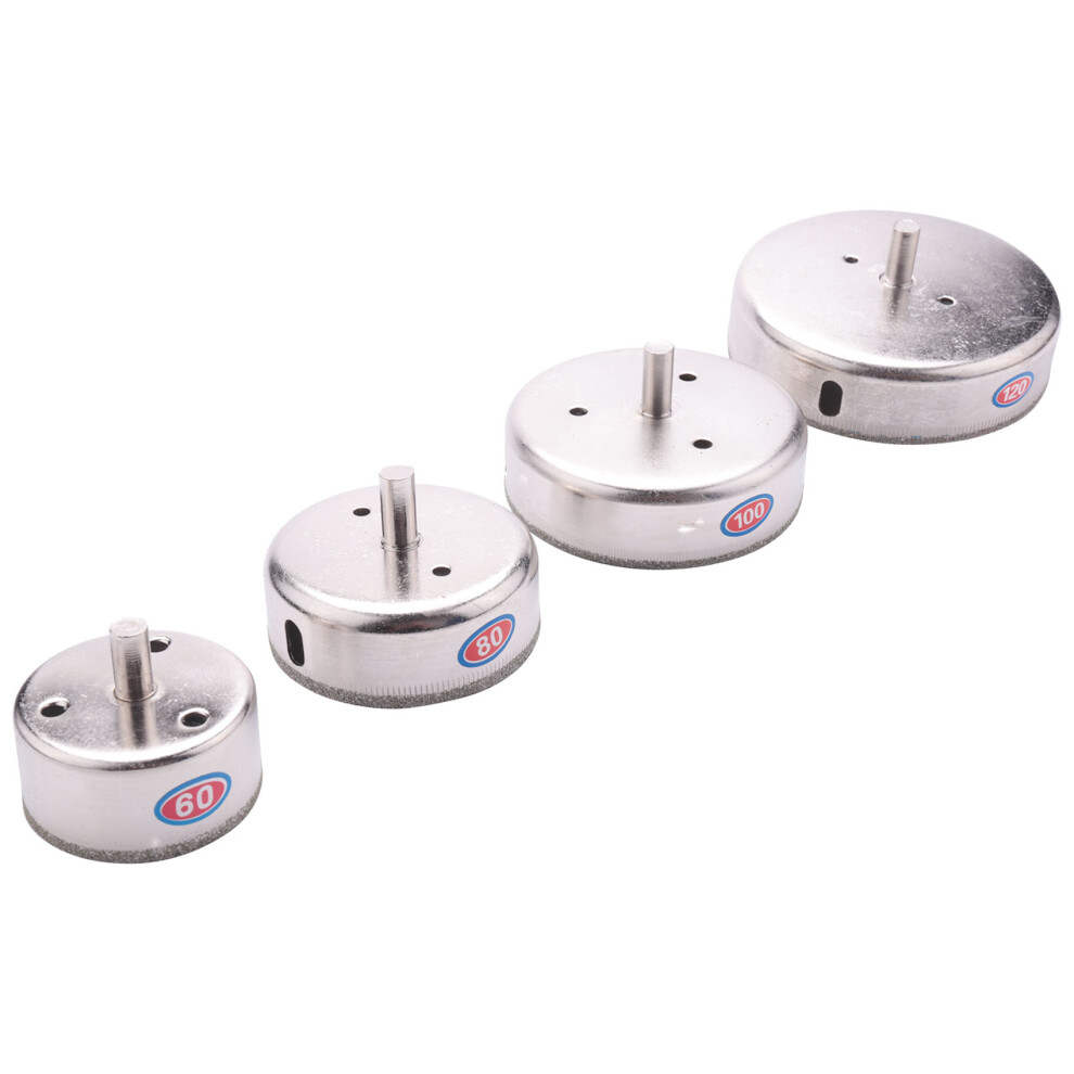 4Pcs 60/80/100/120 Mm Diamond Hole Saw Tile Set Drill Bit