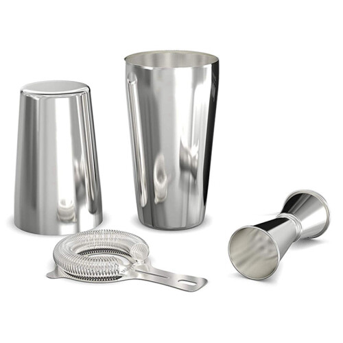 Cocktail Shaker Set: Cocktail Strainer and Jigger Set.