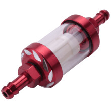Aluminiumlegierung Glas Motorrad Gas Kraftstoff Benzin Ölfilter Rot