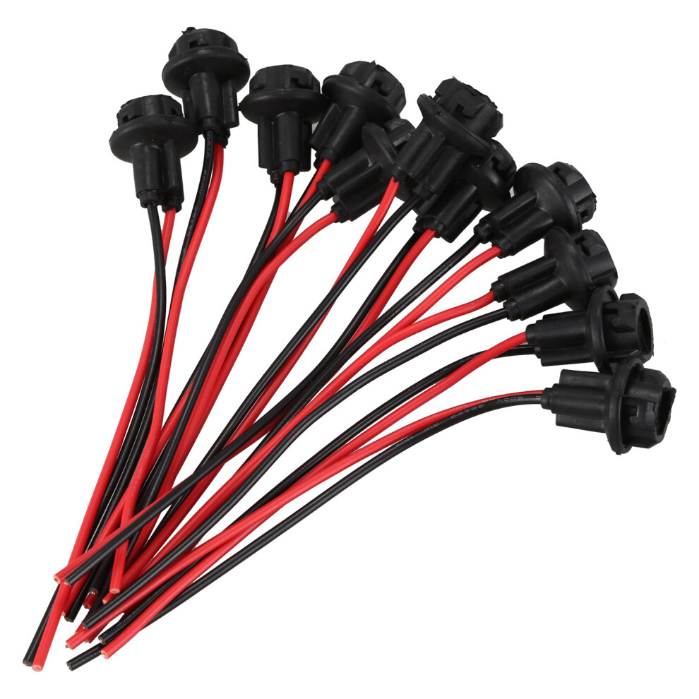 10X T10 W5w 168 194 Lamp Holder Socket Glass Base Lamp Socket, Black 4853476861899