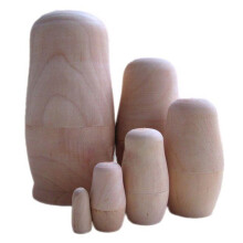 Russian Nesting Doll Blank Matryoshka Wood DIY Handicraft (6 set)