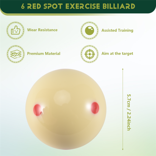2,25 ιντσών 57 χιλιοστών 6 κόκκινων σημείων Cue Ball Pro Cup για προπόνηση και εξάσκηση 2