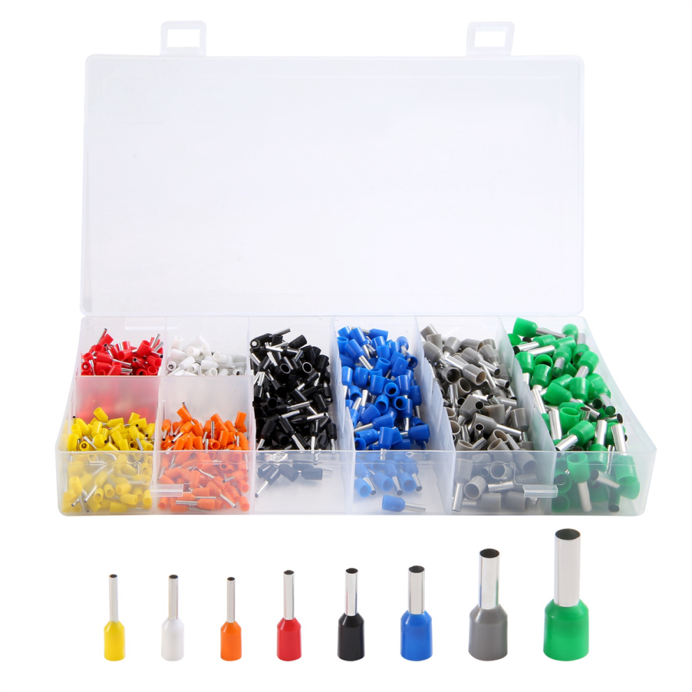 800 Pcs Insulated Cord Pin End Terminal Awg 22-10 Ferrules Kit 4853476856819
