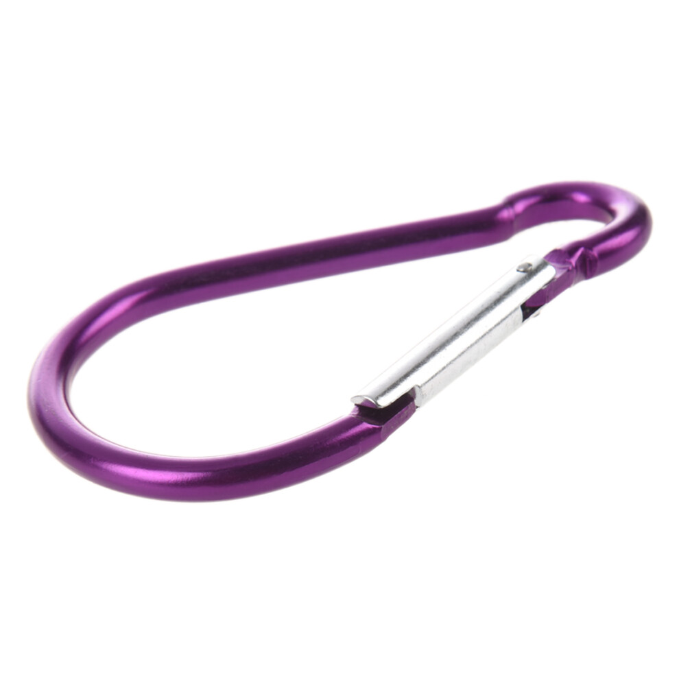 Grand mousqueton en aluminium en forme de D avec crochet à clip bicolore pour randonnée et camping