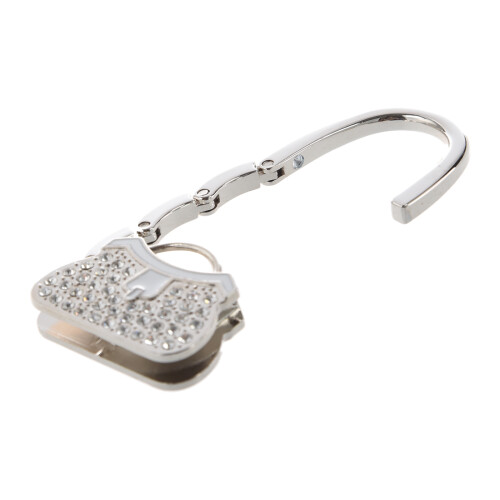 Metal Rhinestone Folding Handbag Purse Table Hook Hanger Holder 1