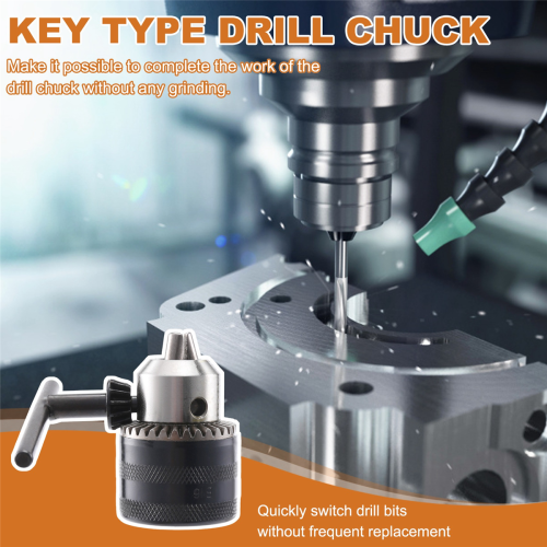 Key Type 1.5-13mm Capacity B16 Tapered Bore Drill Chuck 2