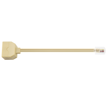 RJ 11 6P 4 C connector 2 x jack poort M / F splitter telefoon adapterkabel beige