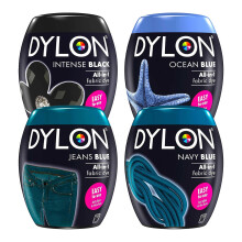 Dylon Fabric Dye Pod Multipack – Black, Navy, Jeans & Ocean Blue