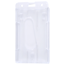 1x Porta credencial vertical de plástico rígido con doble tarjeta de identificación, 10 x 6 cm