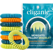 Cliganic 50 Pack Mosquito Repellent Bracelets, DEET-Free Bands, Individually Wrapped