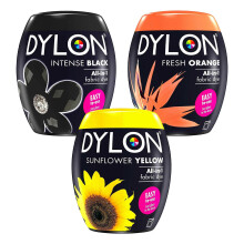 Dylon Fabric Dye Pod Multipack – Black, Fresh Orange & Sunflower Yellow