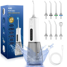 AUIEI Water Flosser for Teeth Cordless Oral Irrigator Portable Dental Teeth Cleaner Picks 300ML 5 Modes, USB Rechargeable & IPX7 Waterproof Plaque Re