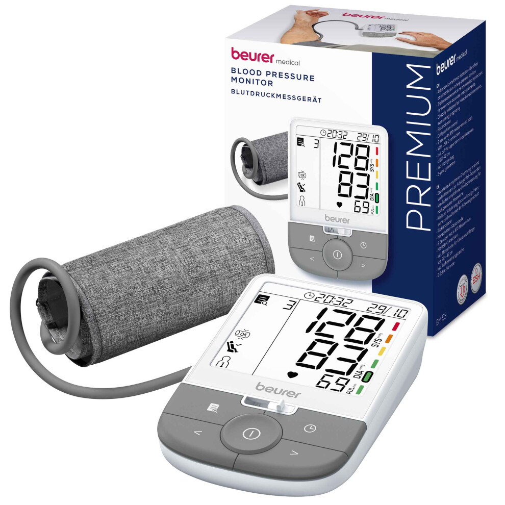 Beurer Bm53 Automatic Blood Pressure Monitor, Clinically Validated Blood Pressure Machine With Arrhythmia & Afib Detection For Stroke Prevention, Mad