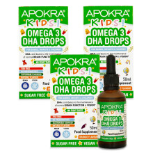 Omega 3 Vegan DHA Drops for Kids - Bundle - 50mL - No Fishy Taste - Preservative Free and Sugar Free. Sustainable Algal Alternative to Fish Oil | APO