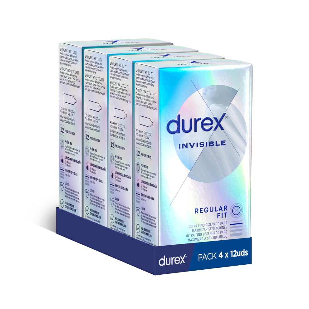 Durex Invisible Extra Thin Extra Sensitive & Extra Soft Condoms, 48 Condoms