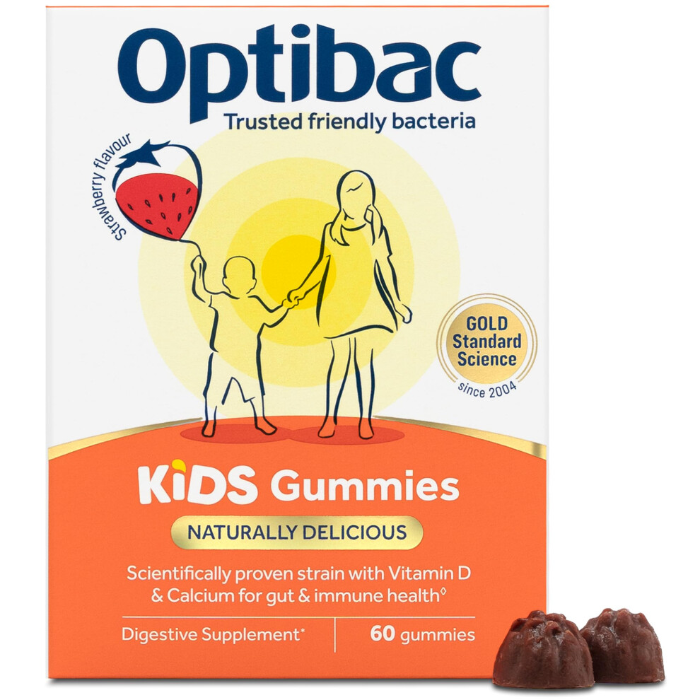 Optibac Probiotics Kids Gummies - Kids Probiotic With Vitamin D & Calcium For Immune System Support & Gut Health With 2 Billion Bacterial Cultures