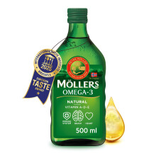 Moller's | Omega 3 Cod Liver Oil | Omega-3 Dietary Supplements with EPA, DHA, Vitamin A, D and E | Superior Taste Award | Pure & Natural cod Liver