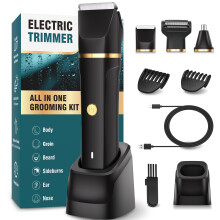Manscape Body Trimmer Men 3 in 1, Pubic & Ball TrimmerMan IPX7 Waterproof, Rechargeable Body Shavers for Men with 2 Combs, Painless Nose Hairs Trimme