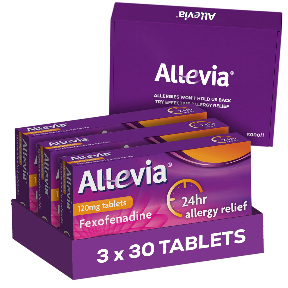 Allevia Allergy Tablets | Multipack 90 Tablets | 120Mg Fexofenadine | 24Hr Relief Acts Within 1 Hour | Non-Drowsy In Most People | Relieves Hayfever,