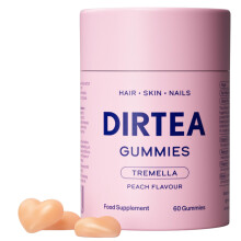 DIRTEA Tremella Mushroom Gummies with Biotin & Vitamin C - Hair, Nail & Skin Supplement - Vegan, Natural, Sugar-Free - 1 Month's Supply - 3,000mg Tre