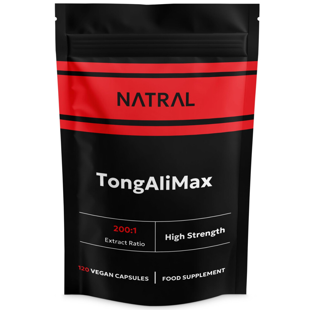 Natral Tongalimax - 120 Caps - Pure Tongaliroot Extract 200:1 - No Additives - Vitality And Energy For Men