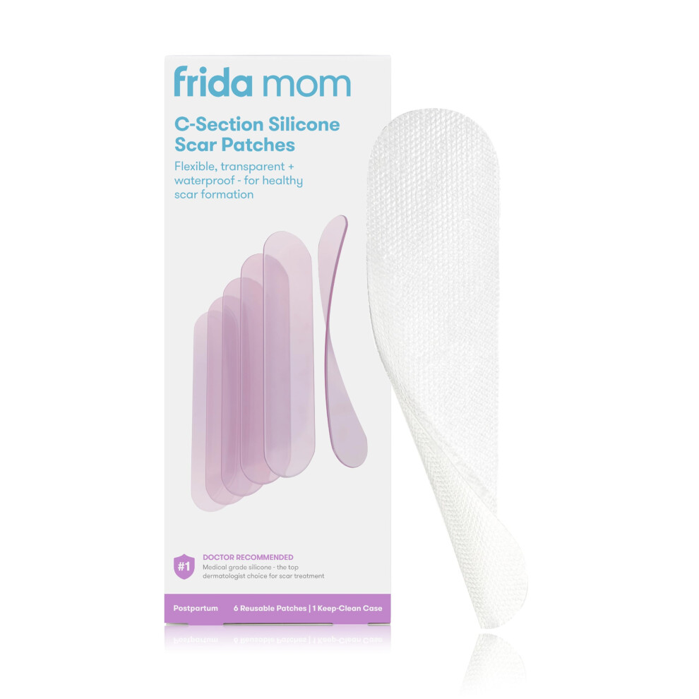 Frida Mom C-Section Silicone Strips: C-Section Recovery Must Have Scar Patches, Reusable Medical Grade Treatment For Keloid Scars, 20Cm Length, 6 Cou