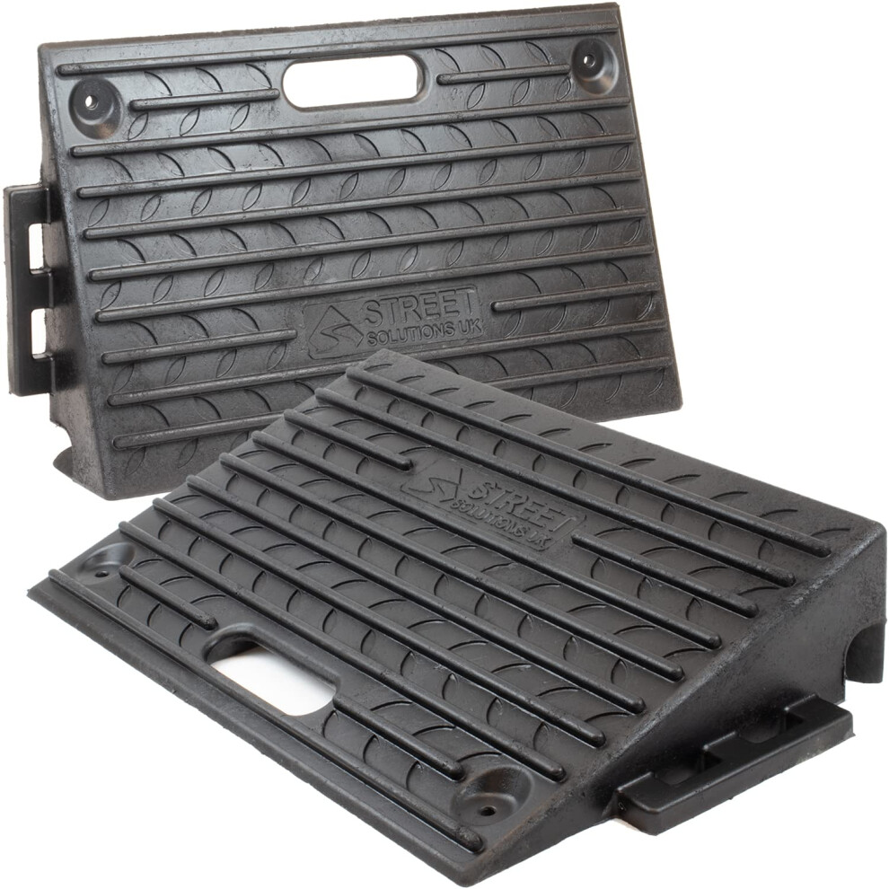 Street Solutions UK Rubber Kerb Ramps | Heavy Duty Threshold Ramps for Wheelchairs, Cars Vehicles, Caravan, Scooter Wheels, Skateboard, Motorcycle, D